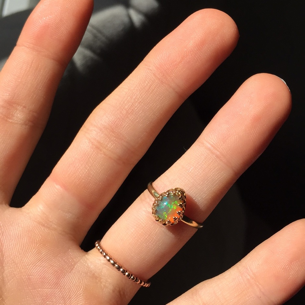 Real 14K gold and Ethiopian opal